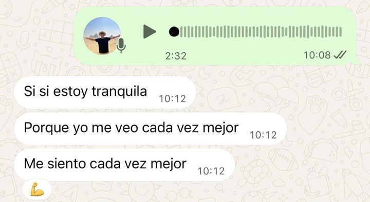 Mensajes de una clienta: «Yo me veo cada vez mejor. Me siento cada vez mejor».