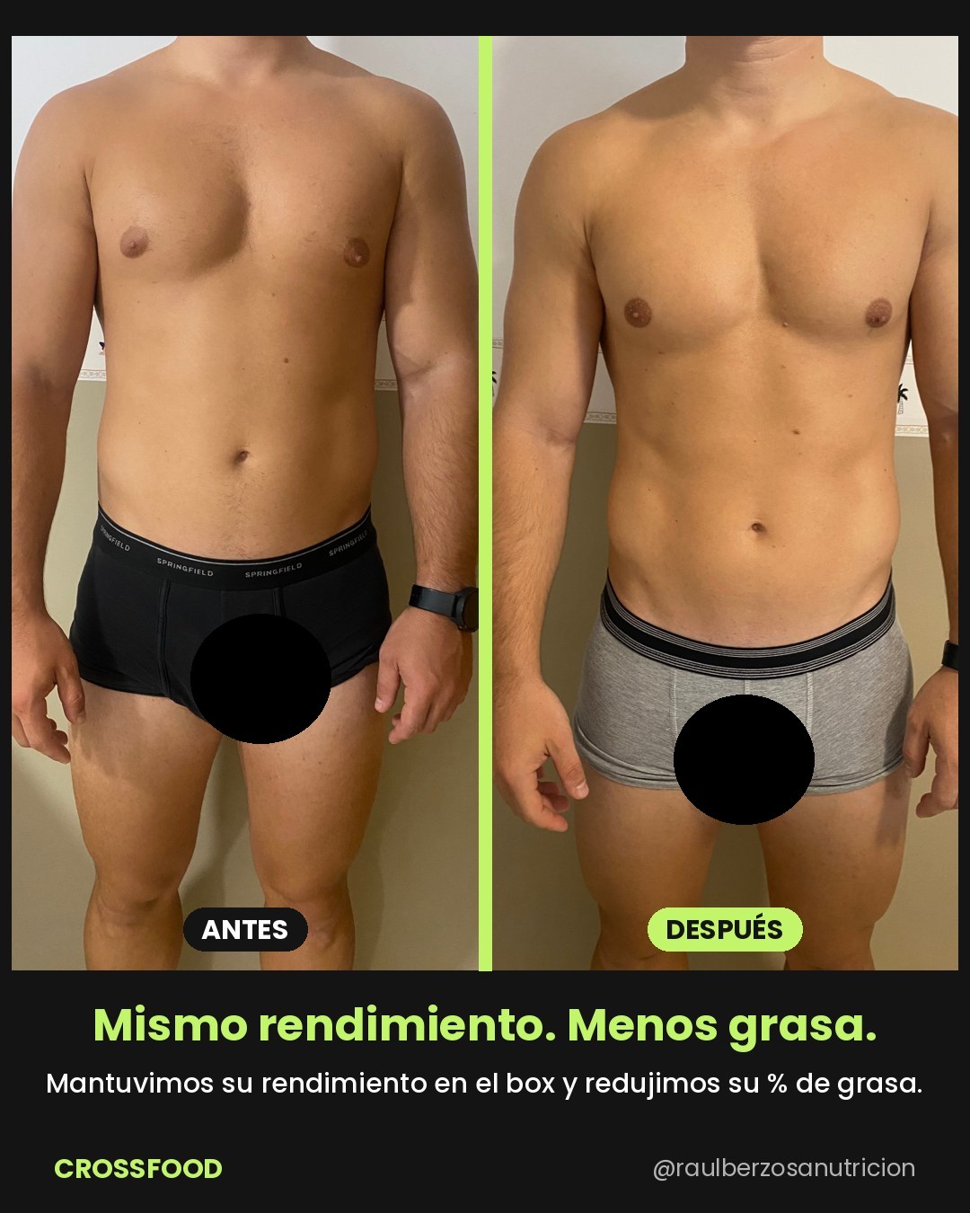 Antes y después de un CrossFooder: mismo rendimiento en el box y menos porcentaje de grasa